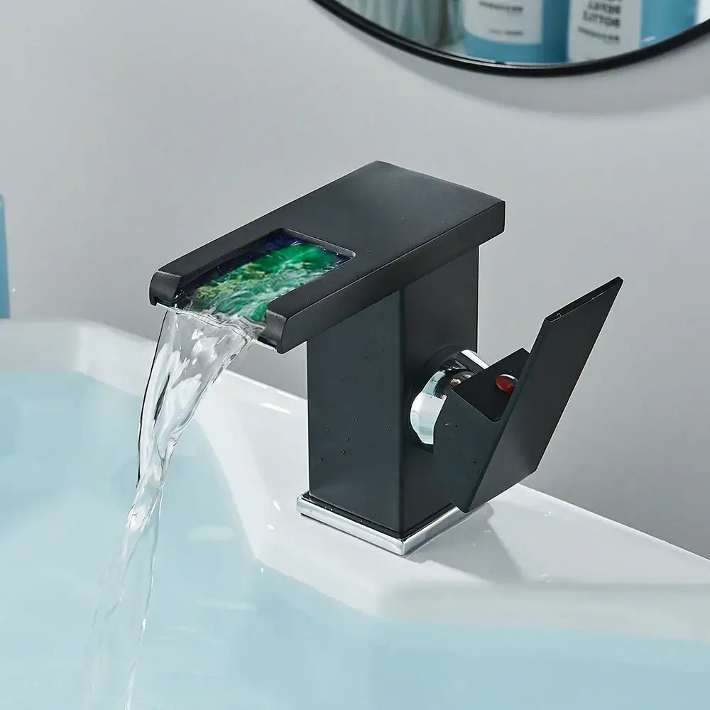 Modern matte black bathroom faucet set – bathroom sleek spout