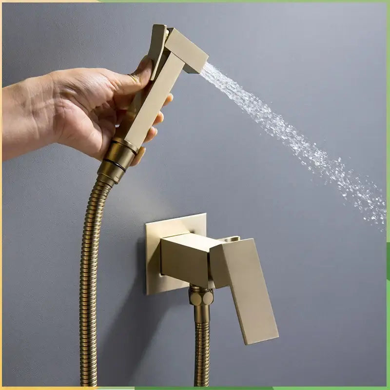 Modern matte black bidet faucet shower mixer bathroom square sprayer