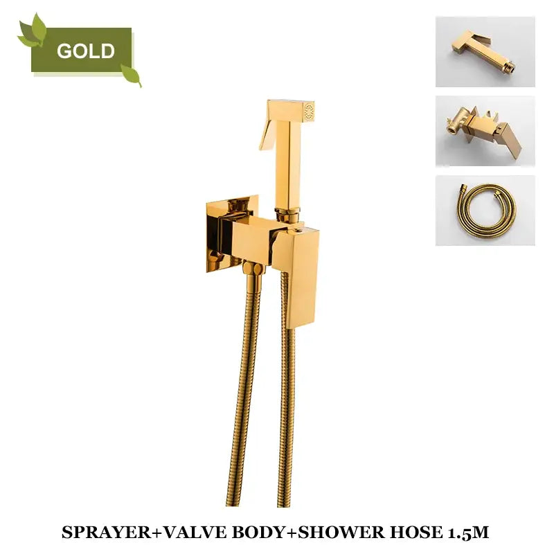 Modern matte black bidet faucet shower mixer bathroom square sprayer