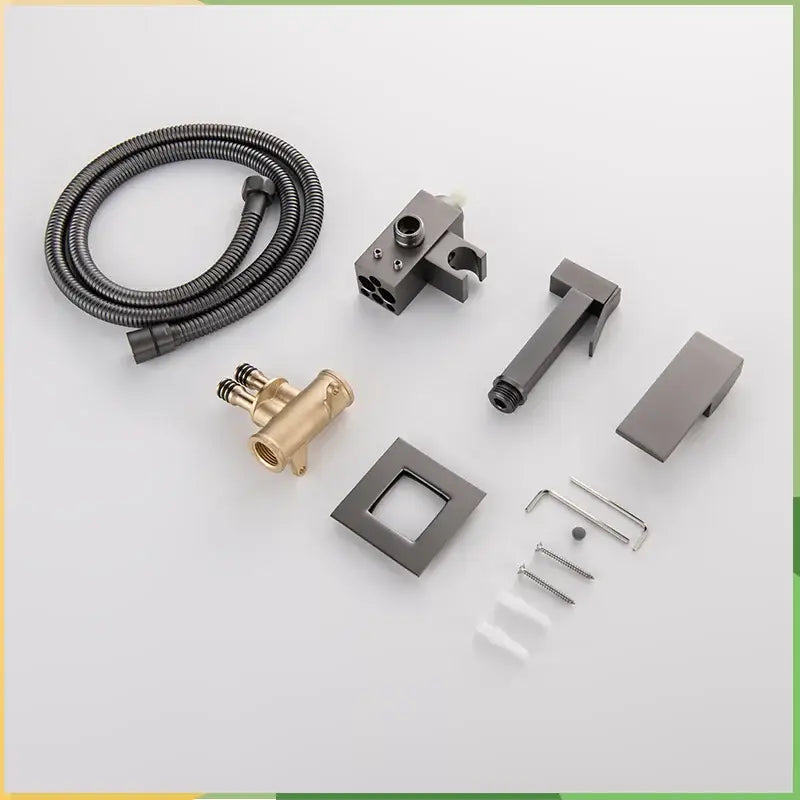 Modern matte black bidet faucet shower mixer bathroom square sprayer