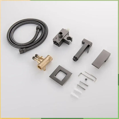 Modern matte black bidet faucet shower mixer bathroom square sprayer