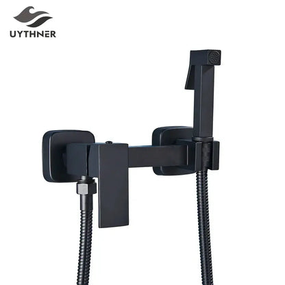 Modern matte black bidet shower faucet set bathroom mixer tap