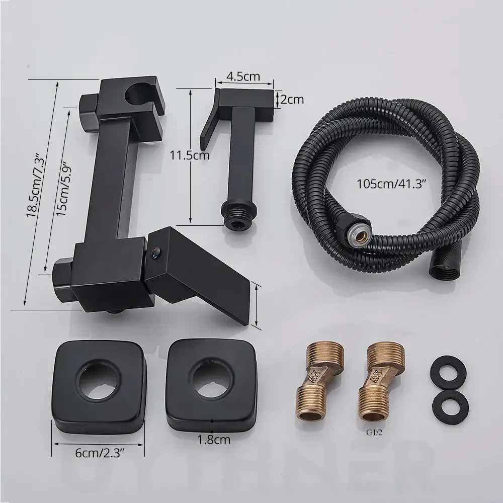 Modern matte black bidet shower faucet set bathroom mixer tap