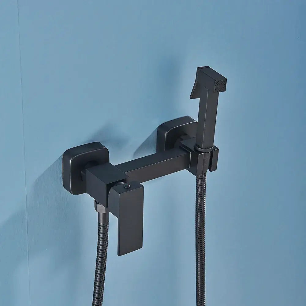 Modern matte black bidet shower faucet set bathroom mixer tap