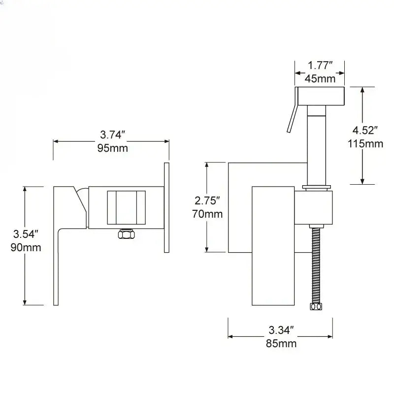 Modern matte black bidet spray gun set bathroom hygienic shower