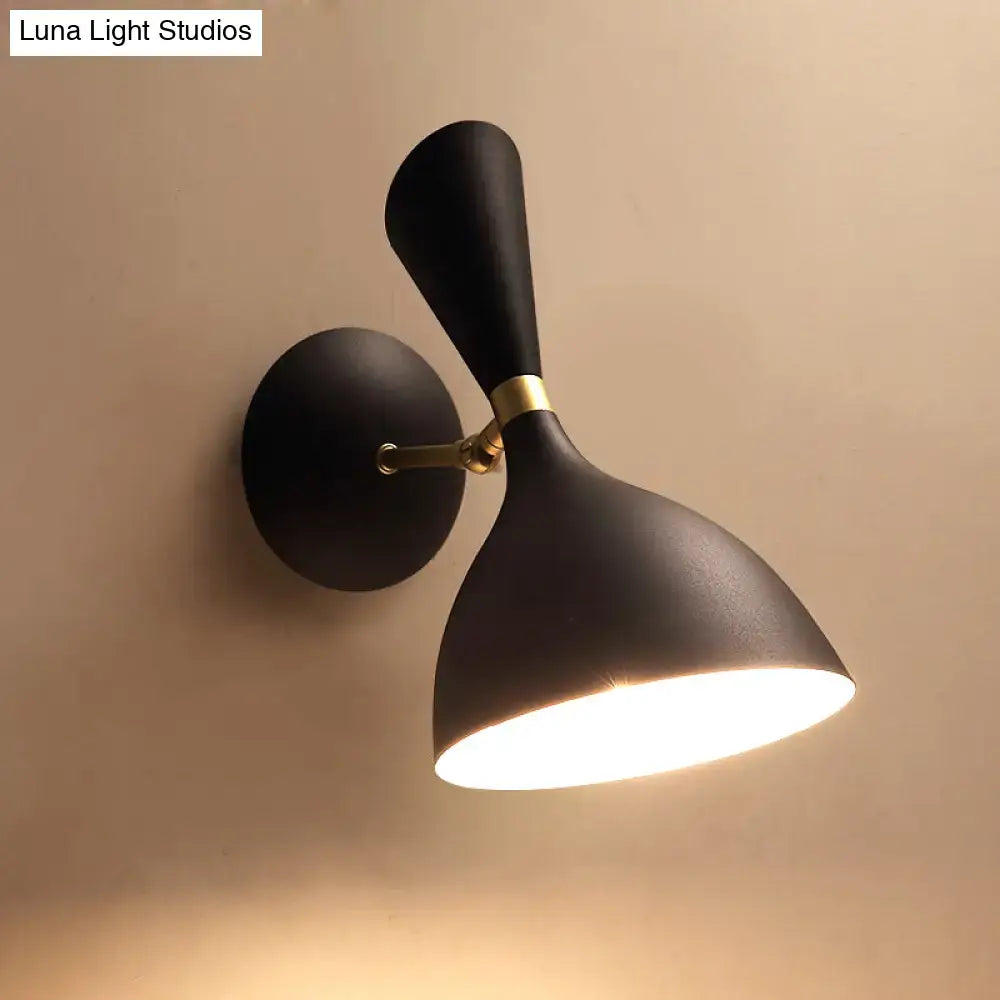 Modern matte black & brass adjustable wall lamp bedroom light type