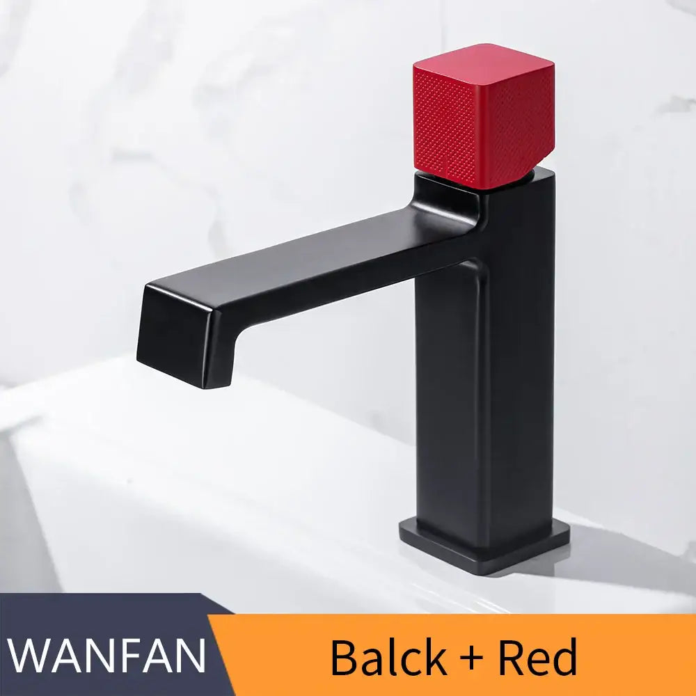 Modern matte black brass basin faucet bathroom textured handle mixer