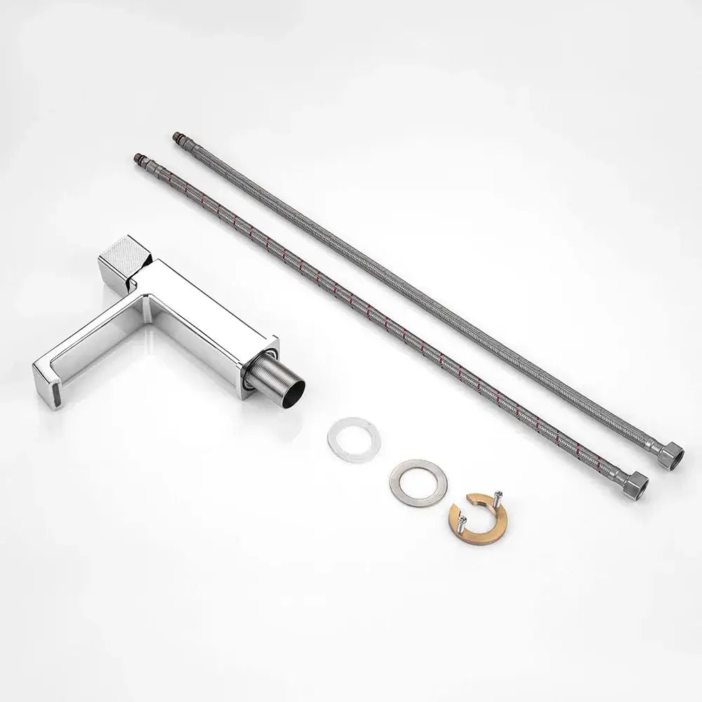 Modern matte black brass basin faucet bathroom textured handle mixer