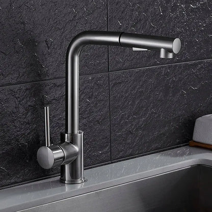 Modern matte black brass brushed nickel kitchen faucet pull out spray