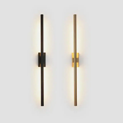Modern matte black & brass gold led wall light bedroom sconce