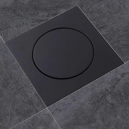 Modern matte black brass shower floor drain bathroom waste square