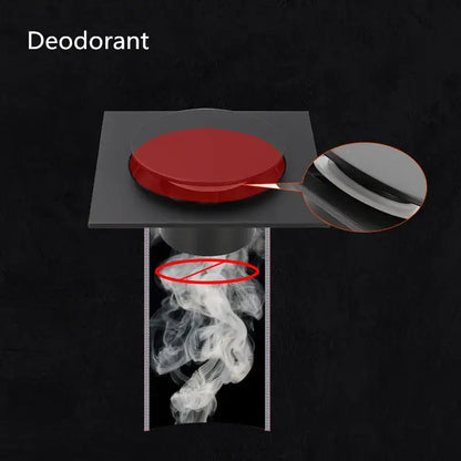 Modern matte black brass shower floor drain bathroom waste square
