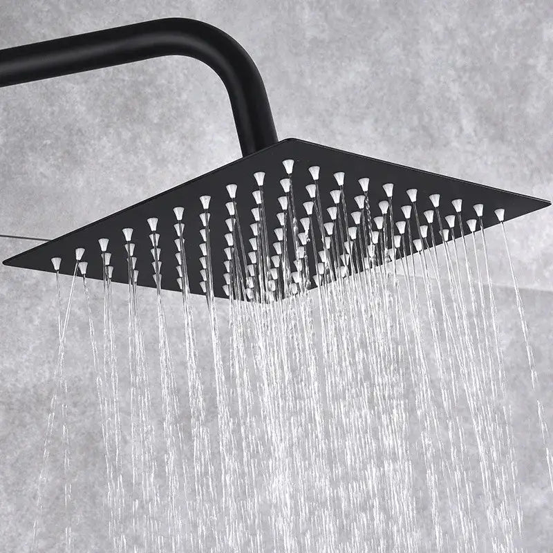 Modern matte black brass shower set bathroom rainfall faucet