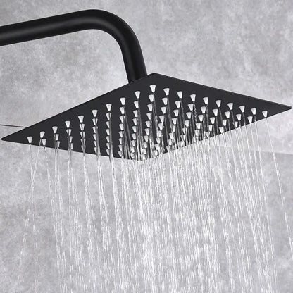 Modern matte black brass shower set bathroom rainfall faucet