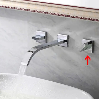 Modern matte black brass wall mounted basin faucet bathroom fixture