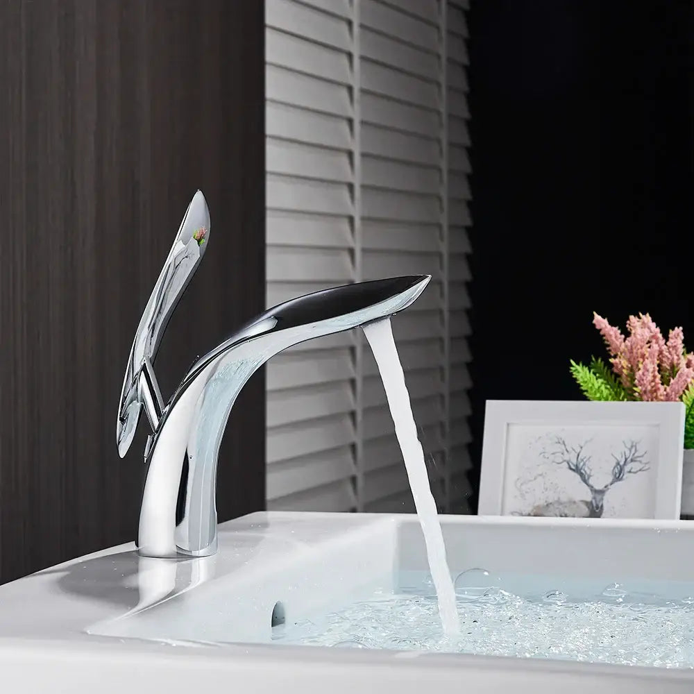 Modern matte black brass washbasin faucet bathroom single handle