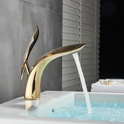 Modern matte black brass washbasin faucet bathroom single handle