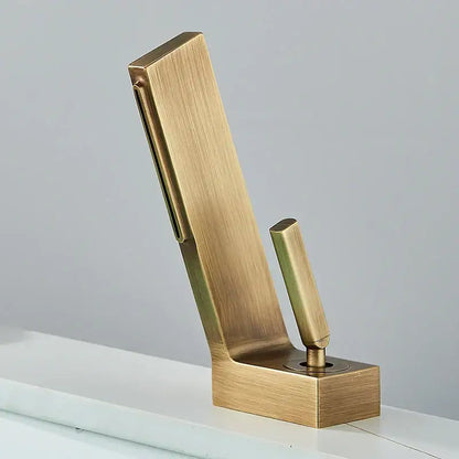 Modern matte black brass waterfall basin faucet bathroom mixer tap