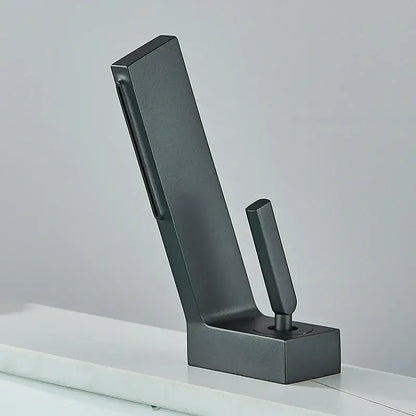 Modern matte black brass waterfall basin faucet bathroom mixer tap