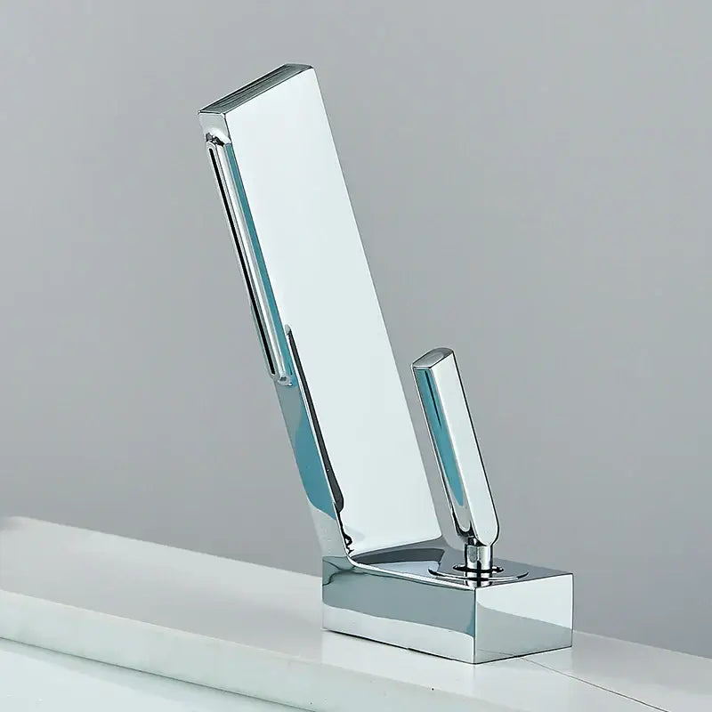 Modern matte black brass waterfall basin faucet bathroom mixer tap