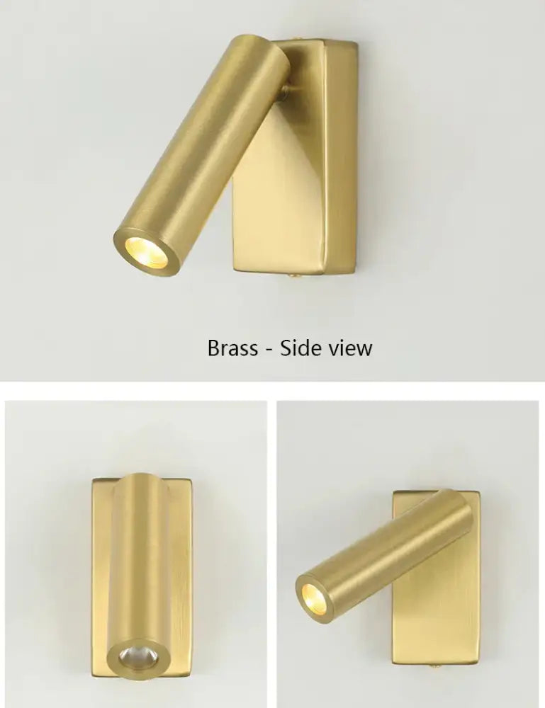 Modern matte black & brushed brass adjustable angle wall lamp bedroom