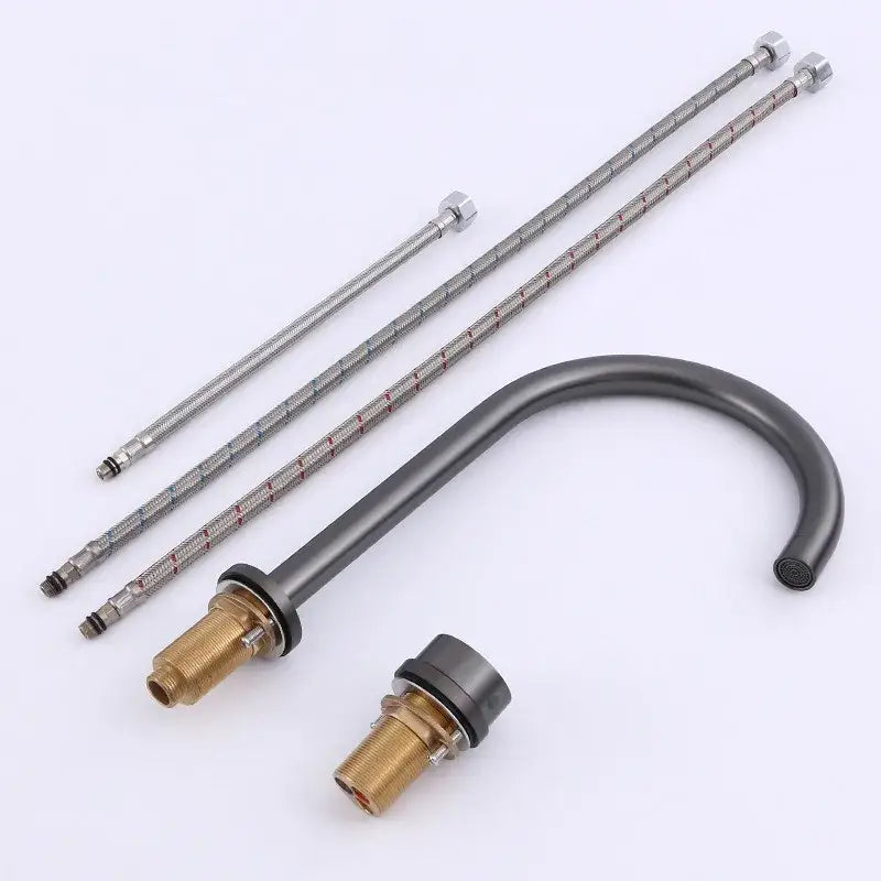 Modern matte black & brushed gold basin faucet bathroom sink tap