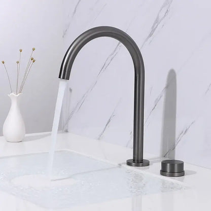 Modern matte black & brushed gold basin faucet bathroom sink tap