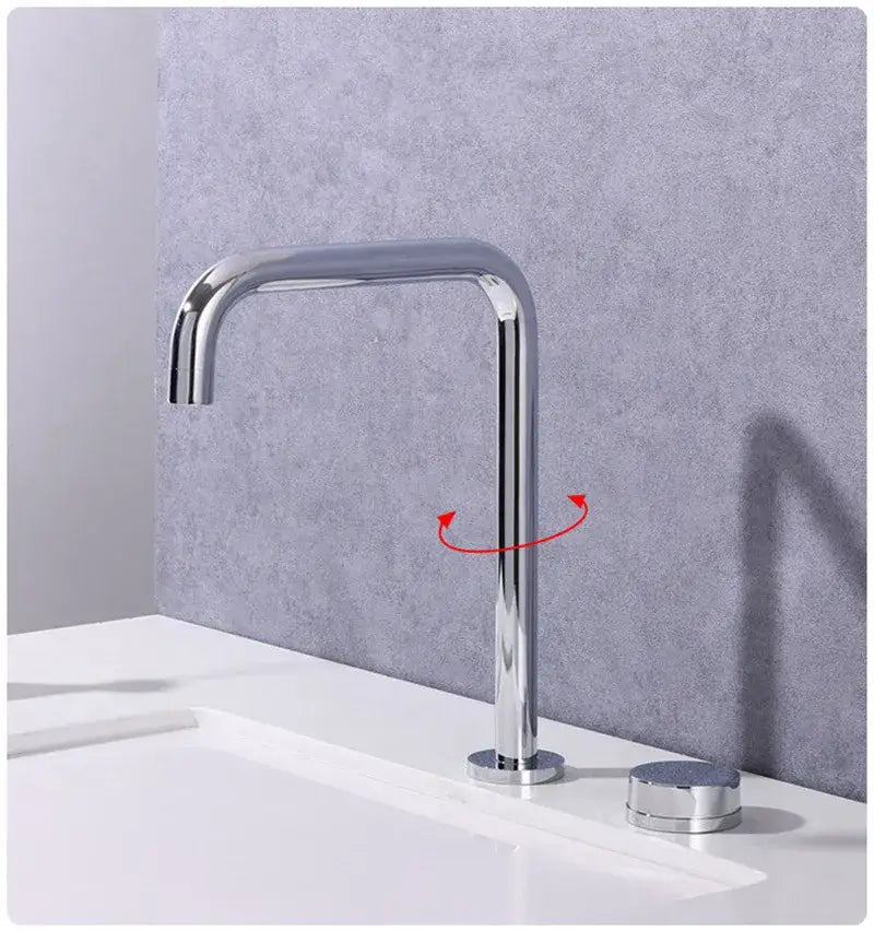 Modern matte black & brushed gold basin faucet kitchen 360 rotation