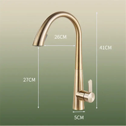 Modern matte black & brushed gold kitchen faucet with spring spout