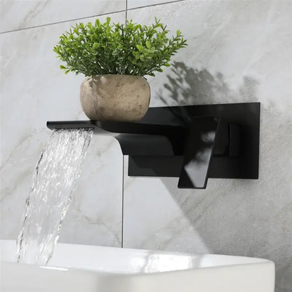 Modern matte black & brushed gold solid brass basin faucet bathroom