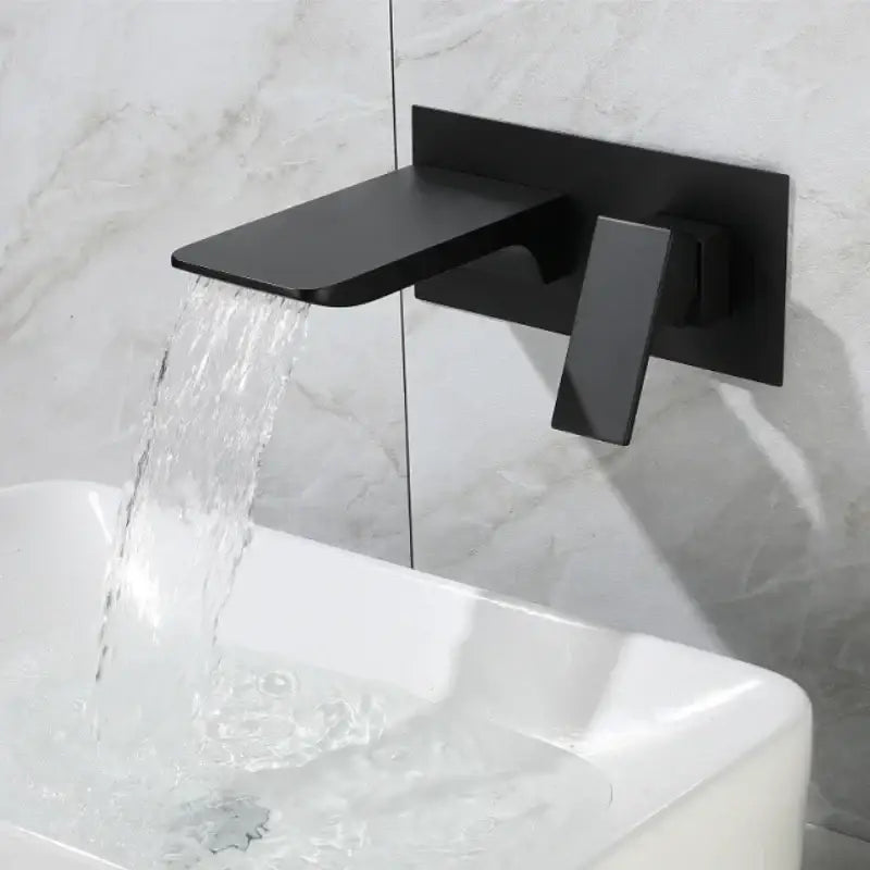 Modern matte black & brushed gold solid brass basin faucet bathroom
