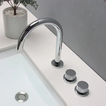 Modern matte black & brushed gold waterfall basin faucets bathroom sink