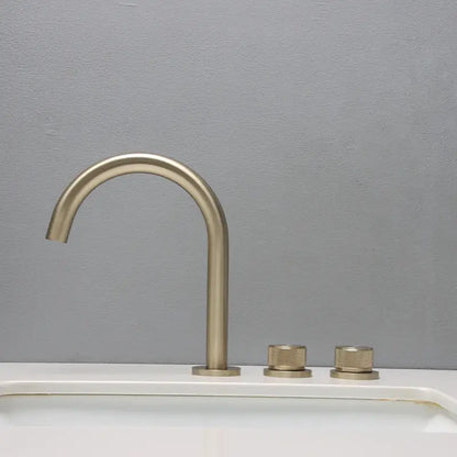 Modern matte black & brushed gold waterfall basin faucets bathroom sink