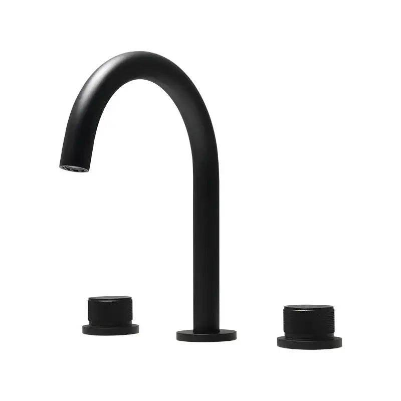 Modern matte black & brushed gold waterfall basin faucets bathroom sink