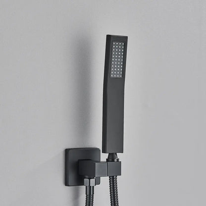 Modern matte black & brushed nickel handshower head with 150cm stainless hose bathroom accessory