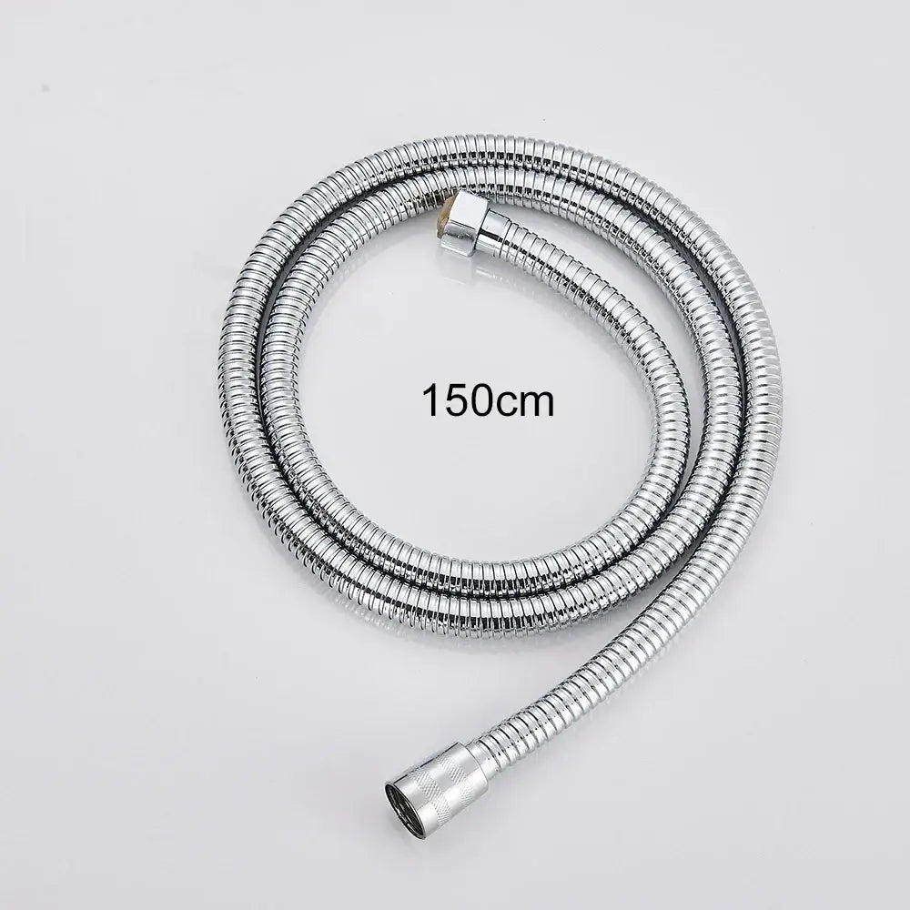 Modern matte black & brushed nickel handshower head with 150cm stainless hose bathroom accessory