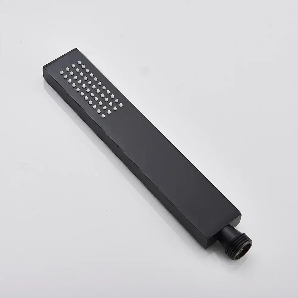 Modern matte black & brushed nickel handshower head with 150cm stainless hose bathroom accessory
