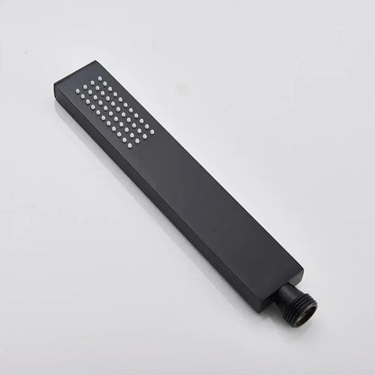 Modern matte black & brushed nickel handshower head with 150cm stainless hose bathroom accessory