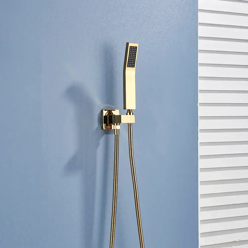 Modern matte black & brushed nickel handshower head with 150cm stainless hose bathroom accessory