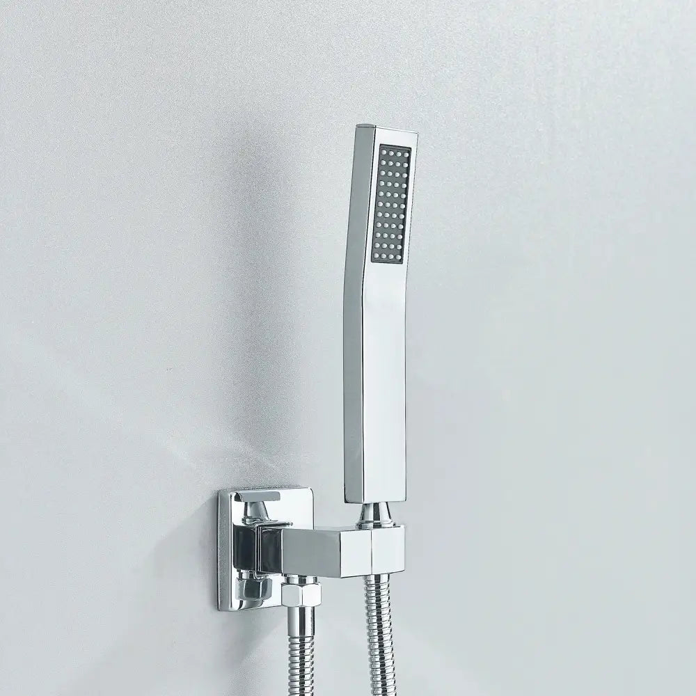 Modern matte black & brushed nickel handshower head with 150cm stainless hose bathroom accessory