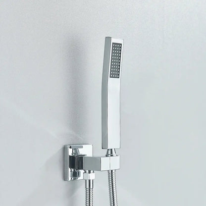 Modern matte black & brushed nickel handshower head with 150cm stainless hose bathroom accessory