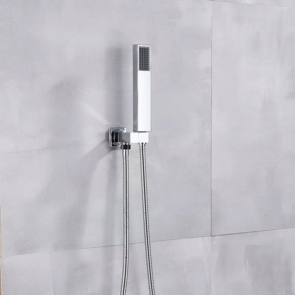 Modern matte black & brushed nickel handshower head with 150cm stainless hose bathroom accessory