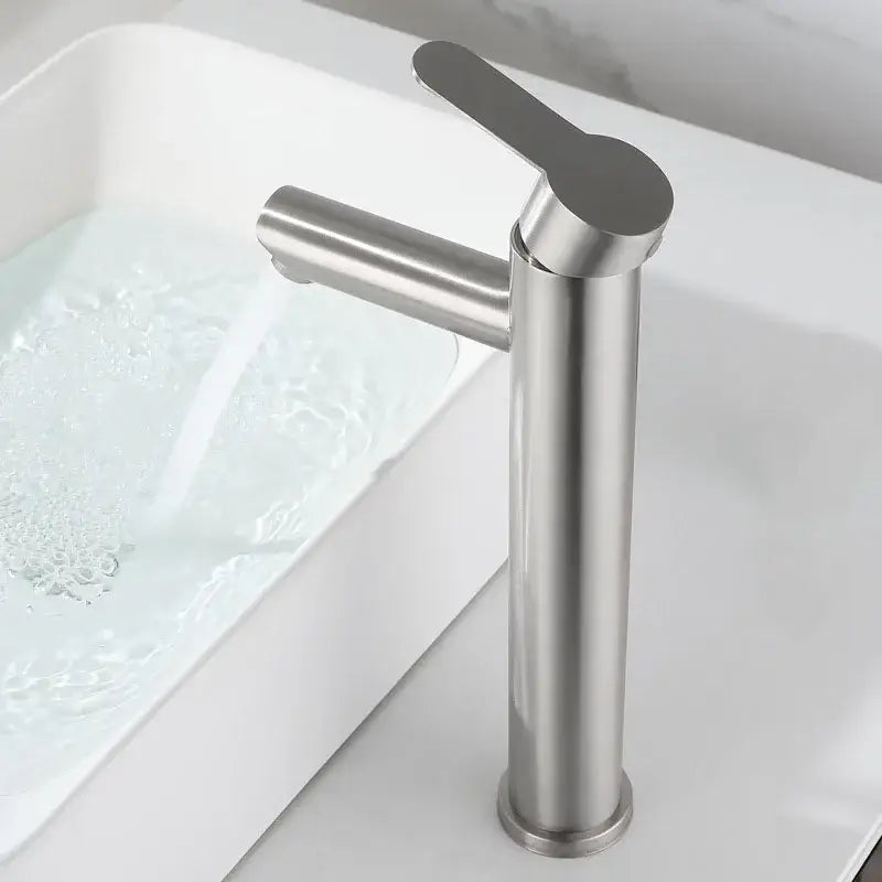 Modern matte black brushed tall basin sink faucet bathroom control