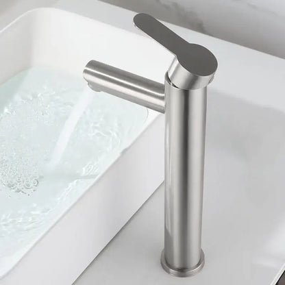 Modern matte black brushed tall basin sink faucet bathroom control