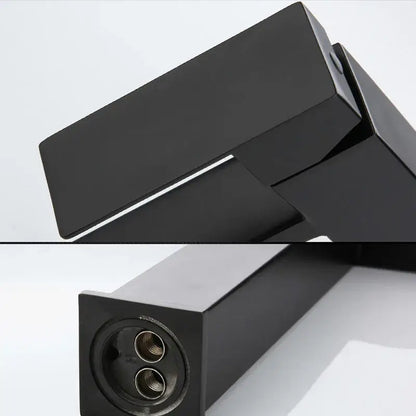 Modern matte black brushed tall basin sink faucet bathroom control
