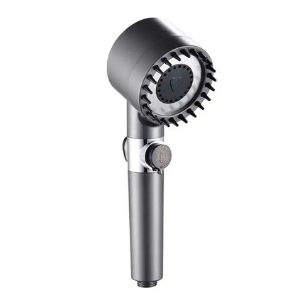 Modern matte black & chrome 3 modes high pressure shower head bathroom