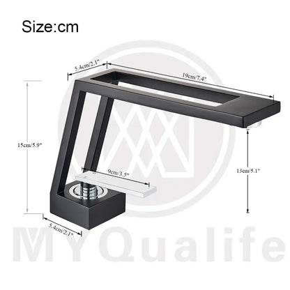 Modern matte black & chrome waterfall basin sink faucet bathroom mixer