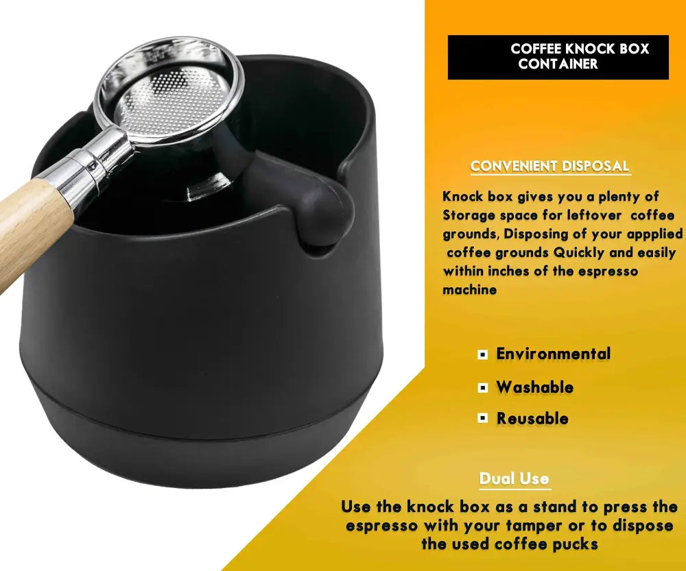 Modern matte black coffee knock box kitchen residue container