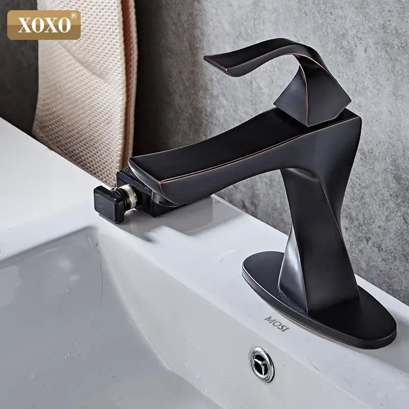 Modern matte black contemporary brass basin faucet bathroom mixer