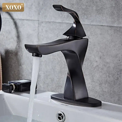 Modern matte black contemporary brass basin faucet bathroom mixer